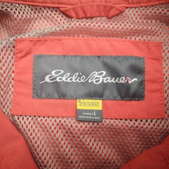 Eddie Bauer Ladies Size Large Salmon Lightweight Lined Button Front Jacket - Picture 3 of 6